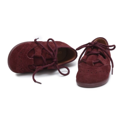 Zapatos inglesito serrajer niño chuches burdeos